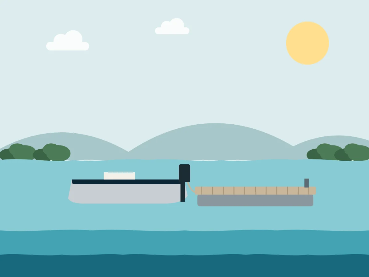 Illustration of a tinny tied to a floating boat dock on Brisbane Water, Central Coast