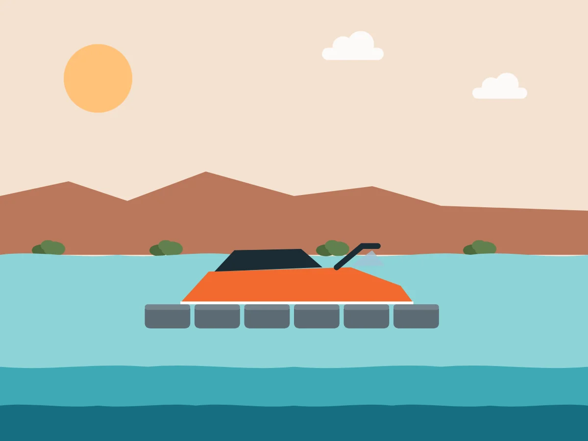 Illustration of a jet ski on a drive-on jet dock on Exmouth Gulf, Exmouth